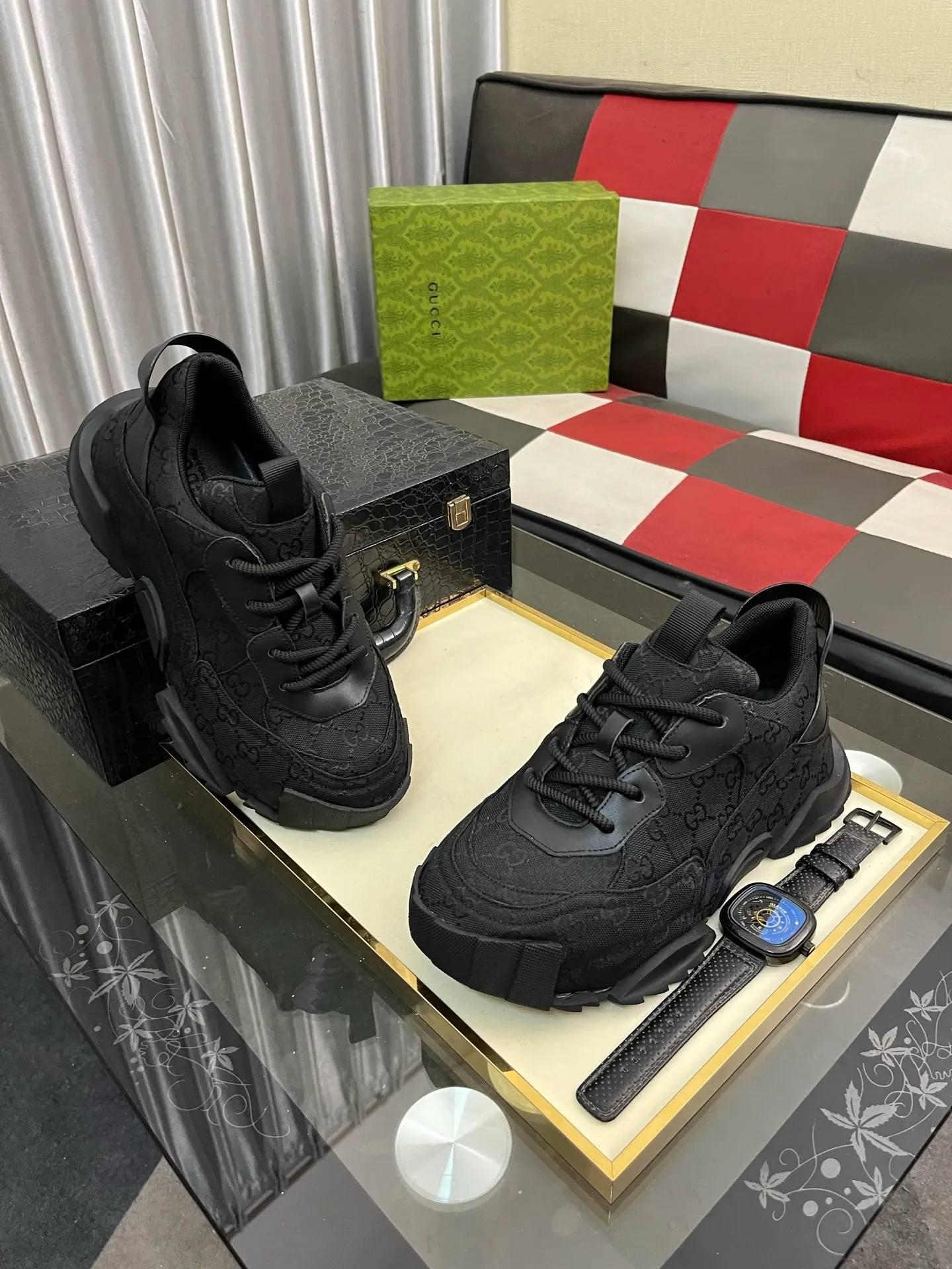 Men's shoes 💰600⌚️⌚️ (GUCCI-Gucci) luxury brand sports and casual shoes, imported original material, sheepskin lining, high-end and comfortable, original outsole is light and wear-resistant! Purely handmade, details determine quality! 38-444️⃣colors available